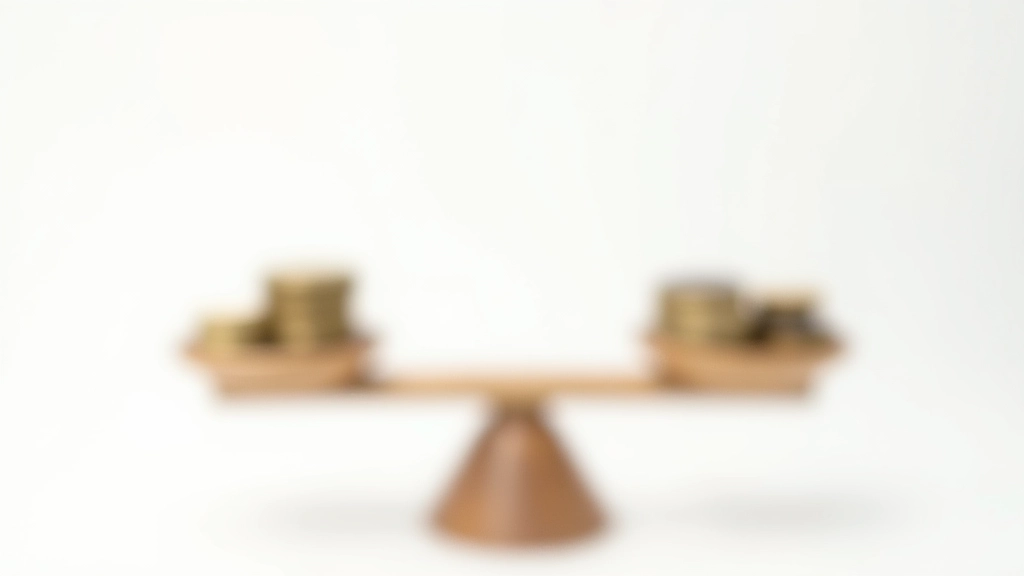 Schaubild zeigt ein Waagenbild mit Gewinn auf der einen Seite und Risiko auf der anderen, perfekt ausgewogen