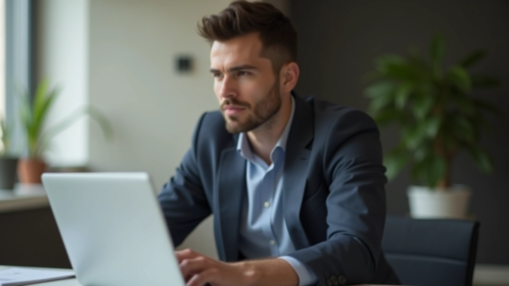 Person sitzt am Schreibtisch mit Laptop und analysiert Finanzdiagramme und Marktdaten