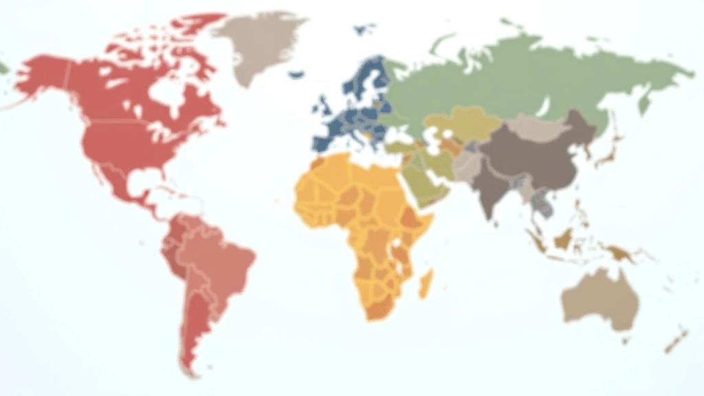 Weltkarte mit verschiedenen farbig markierten Regionen und Investitionsflüssen